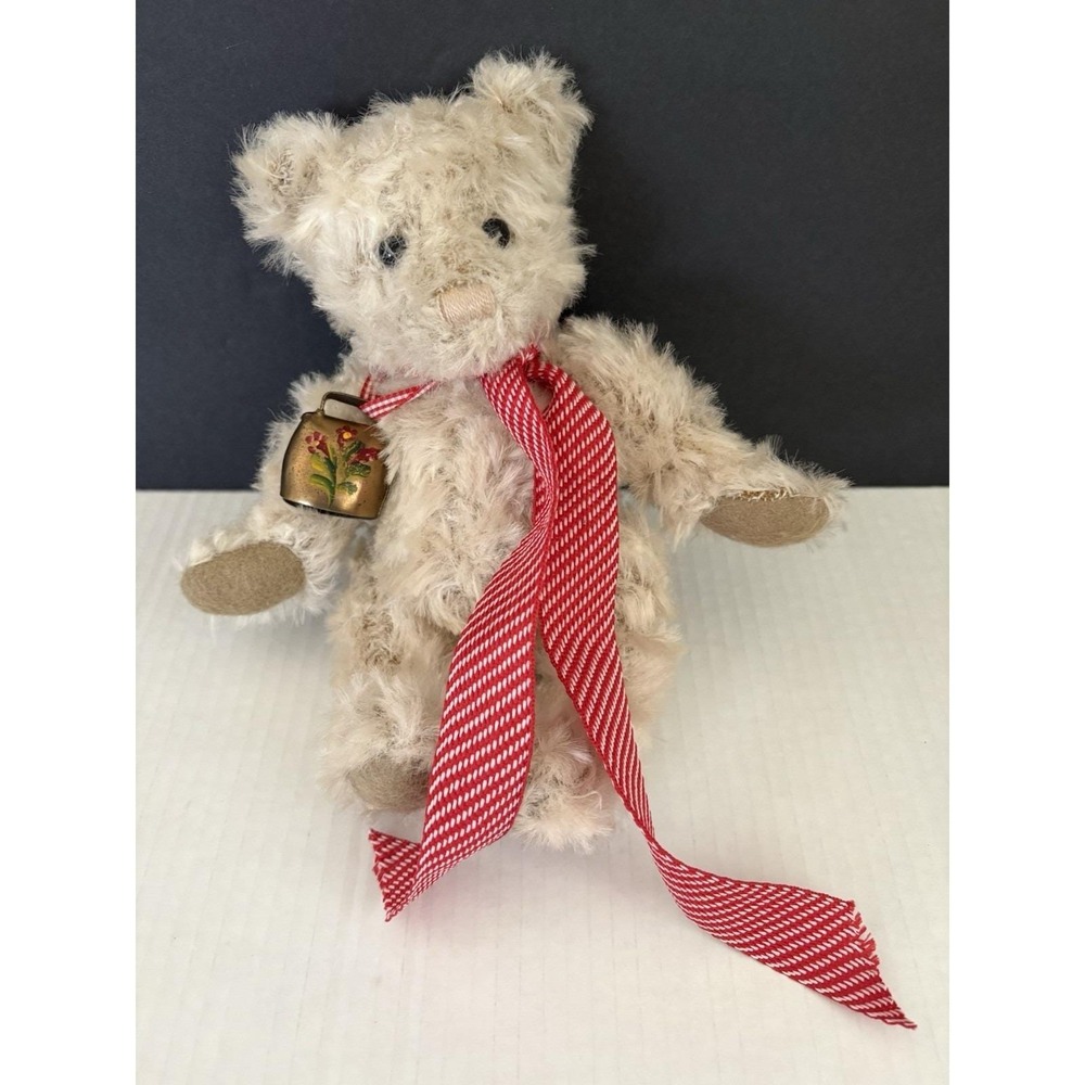 Vintage 2000 GUND Zurich Teddy Bear Plush w/Swiss Bell Jointed 8"